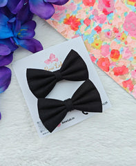 Chic Black Mini Bow Set - Elegant & Premium Hair Accessory