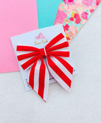 Red White Stripes Fabric Pigtail