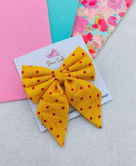 Yellow Polka Dot Fabric Pigtail
