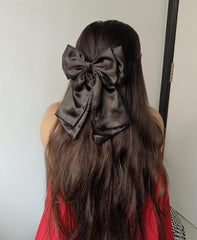Satin French Bow - Black