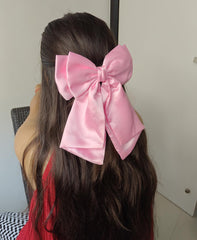 Satin French Bow - Pink