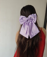 Satin French Bow - Purple