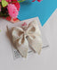 White Glitter Pigtail Bow