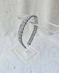Chic Gray Macrame Headband | Boho Hair Accessory