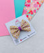 Cat Print Leather Hair Bow