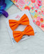 Chic Orange Bow Duo - Fashionable & Cheerful Hair Accessory Set