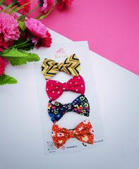 Patterned Mini Bows Set of 4