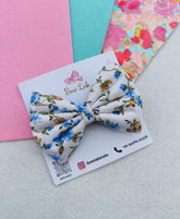 Skyblue Floral 4 inch Bow
