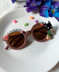 Matte Round Name Sunglass for Boys