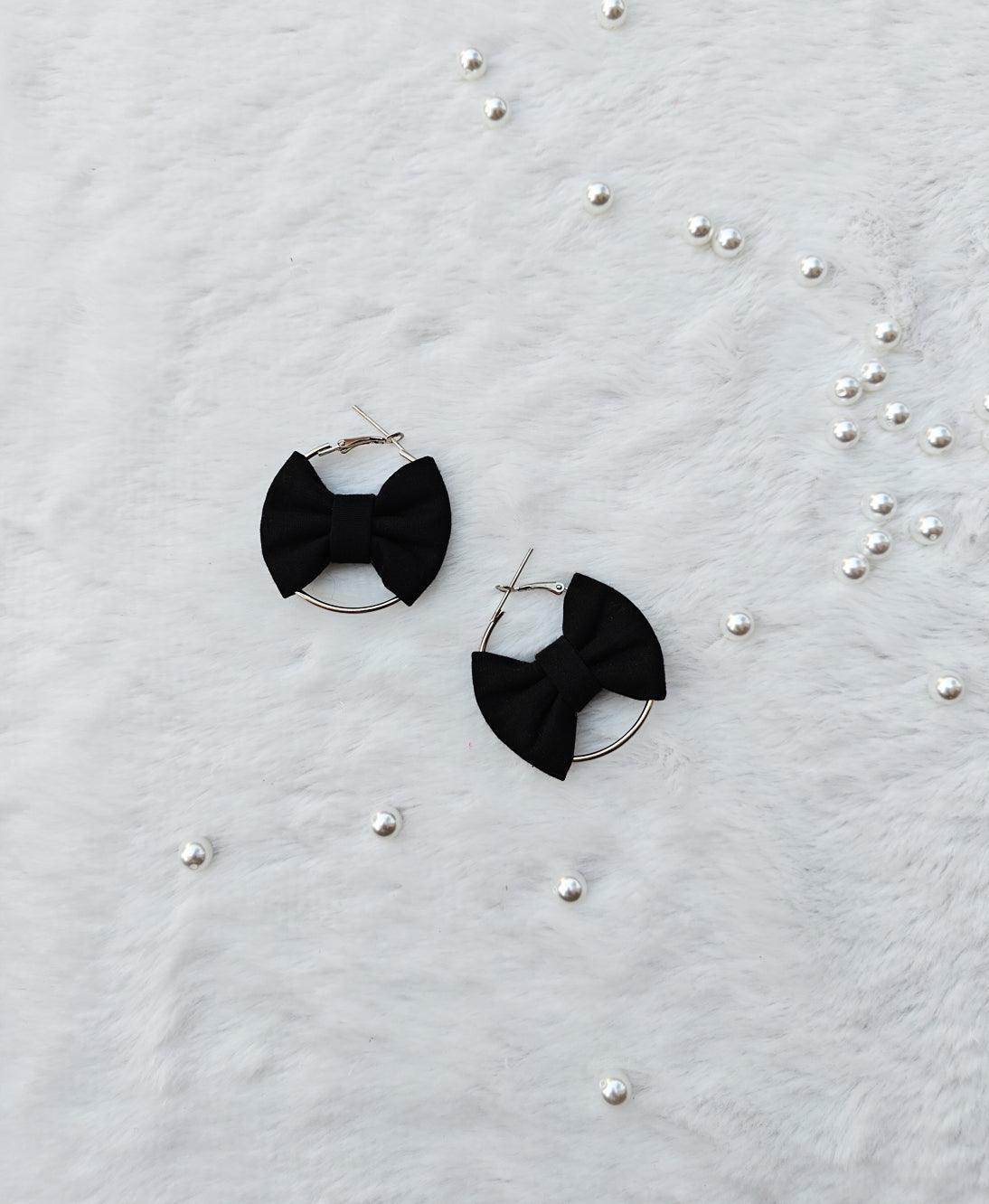Bow Earring - Black Main image