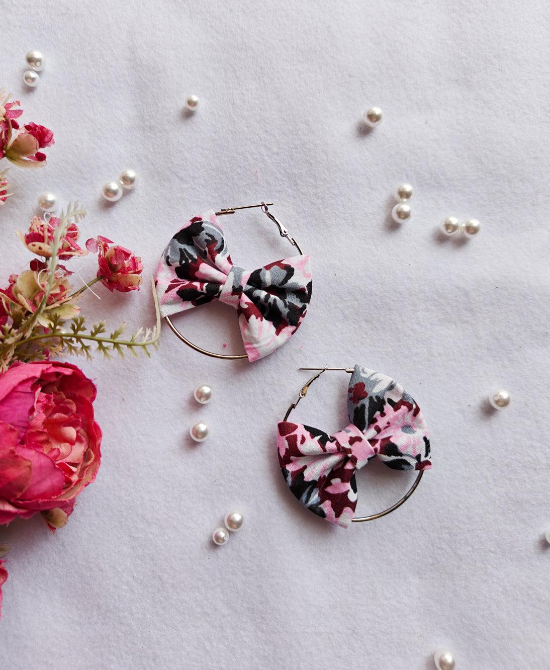 Bow Earring - Pink Garden Main image