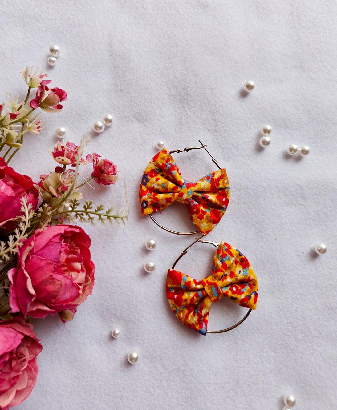 Bow Earring - Yellow Garden