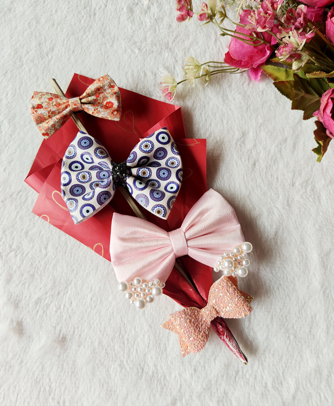 Bow-tiful Bliss: Handcrafted Hair Accessory Bouquet Main image