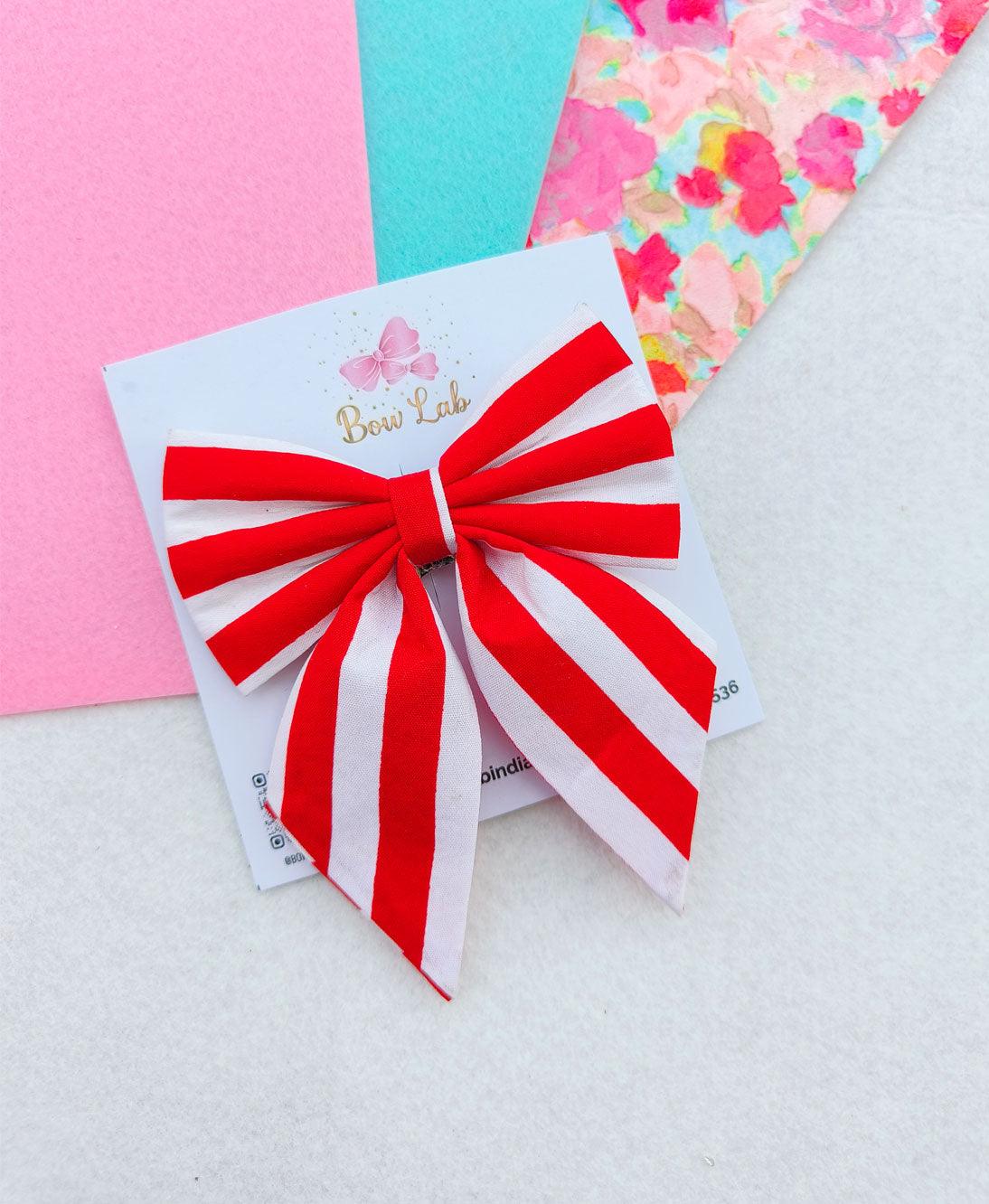 Red White Stripes Fabric Pigtail Main image