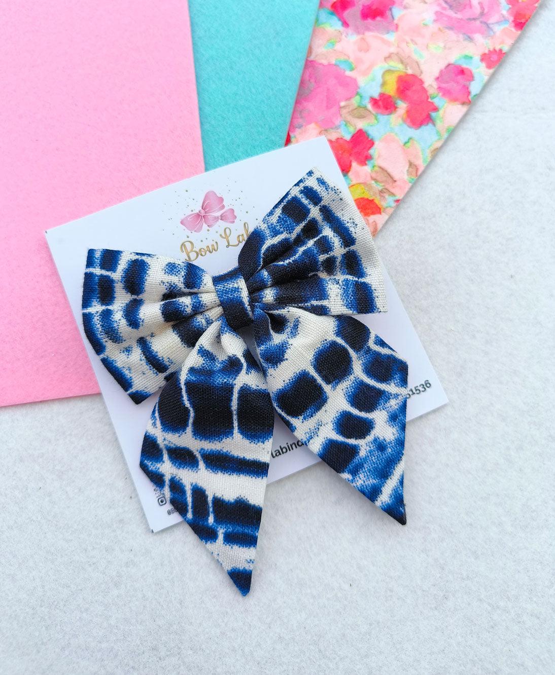 Blue Shibori Fabric Pigtail Main image