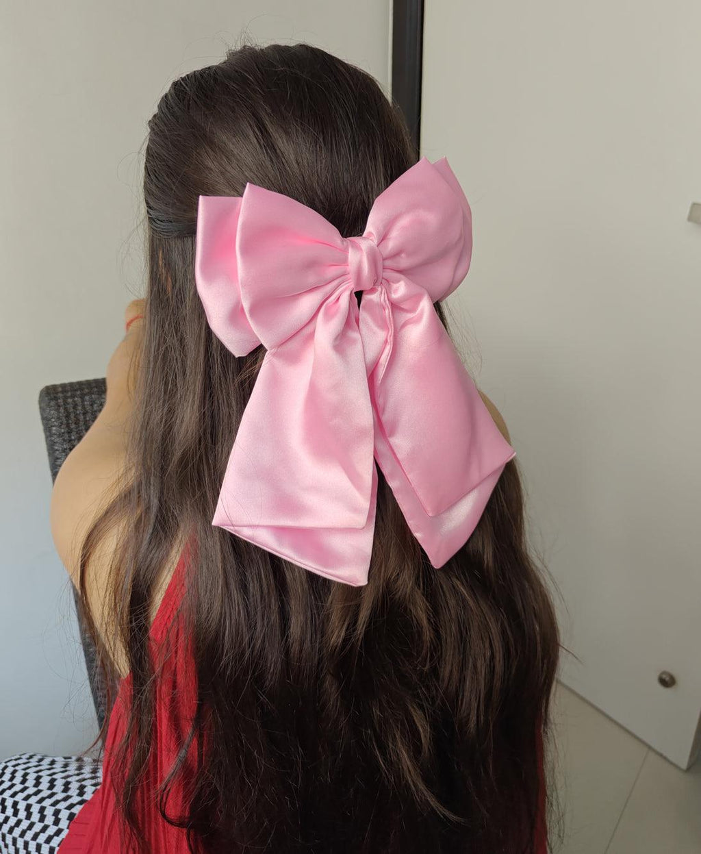 Satin French Bow - Pink