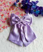 Satin French Bow - Purple