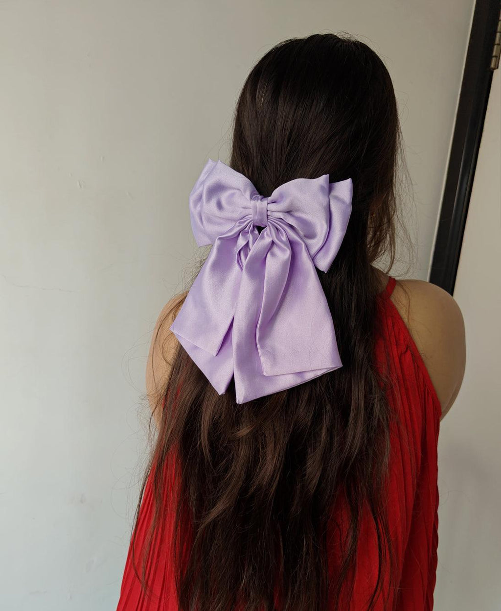 Satin French Bow - Purple