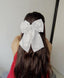 Satin French Bow - White