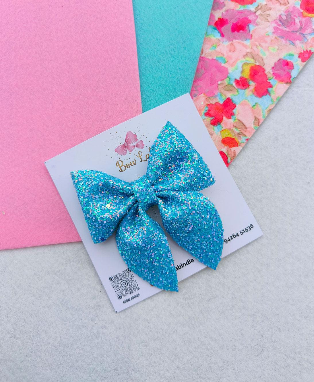 Sky Blue Glitter Pigtail