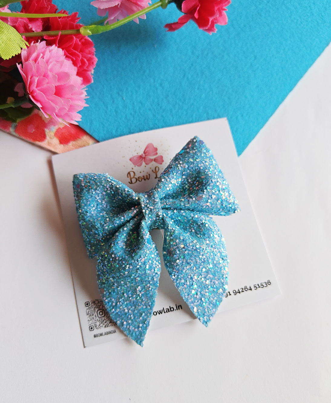 Sky Blue Glitter Pigtail Secondary image