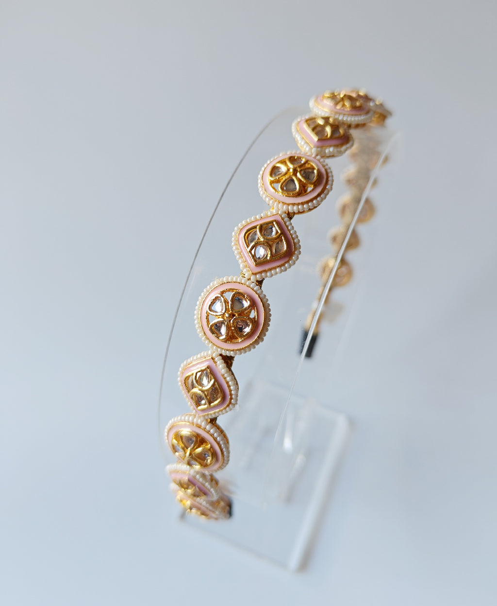 Gulabi-Gajra Kundan Hairband