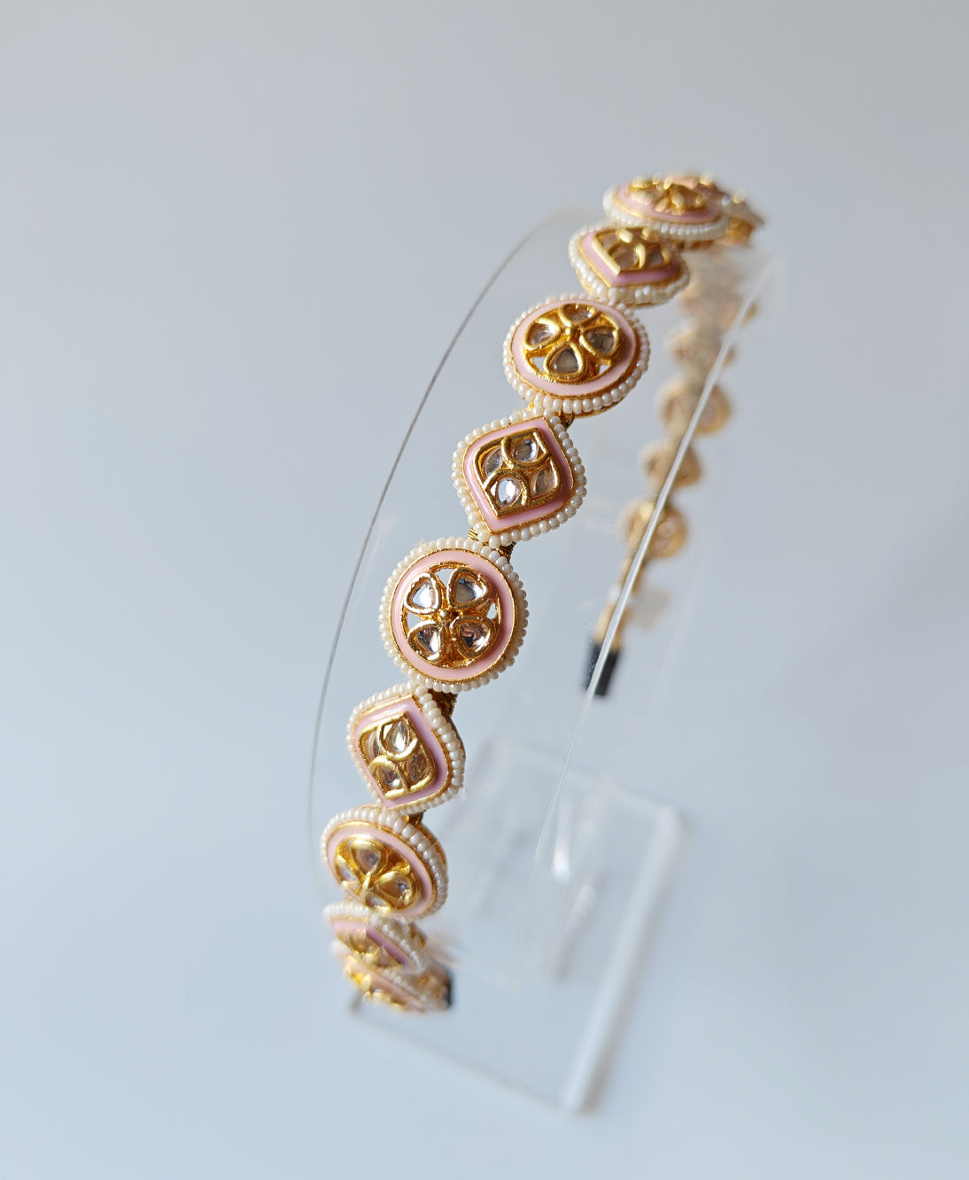 Gulabi-Gajra Kundan Hairband