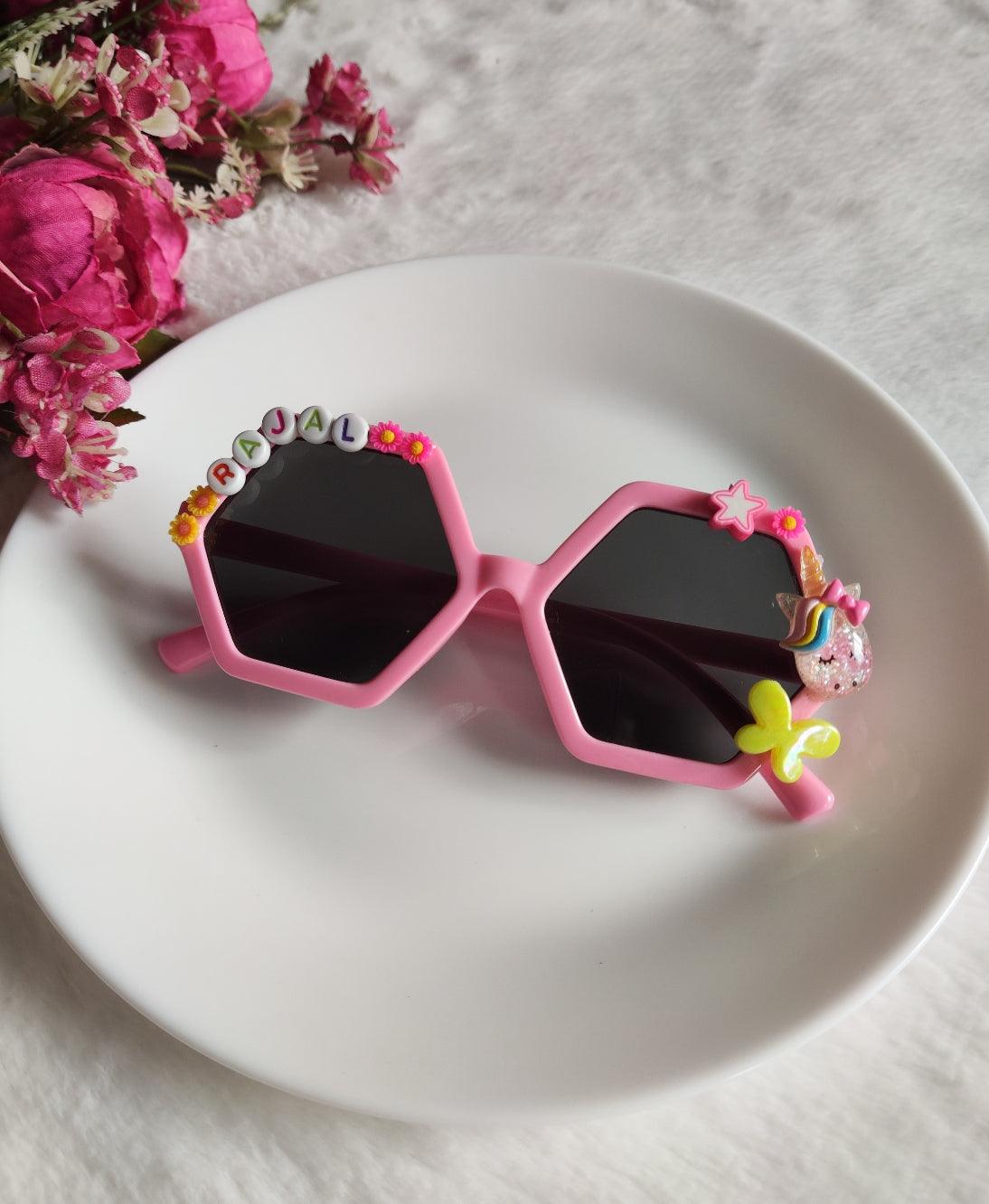 Personalized Hexagon Girls Sunglasses | (1-11 Years) Secondary image