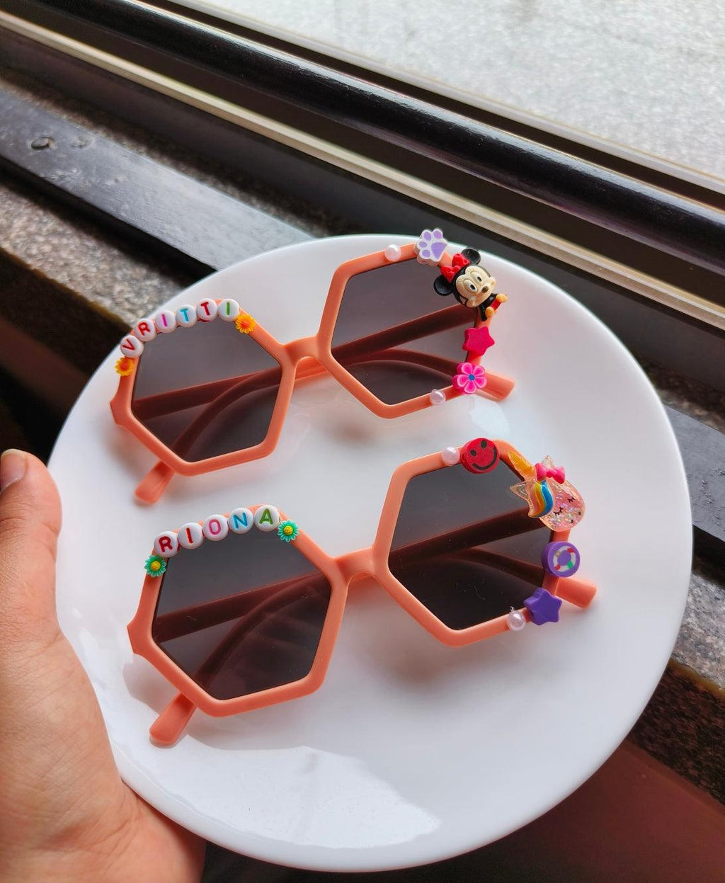 Personalized Hexagon Girls Sunglasses | (1-11 Years)