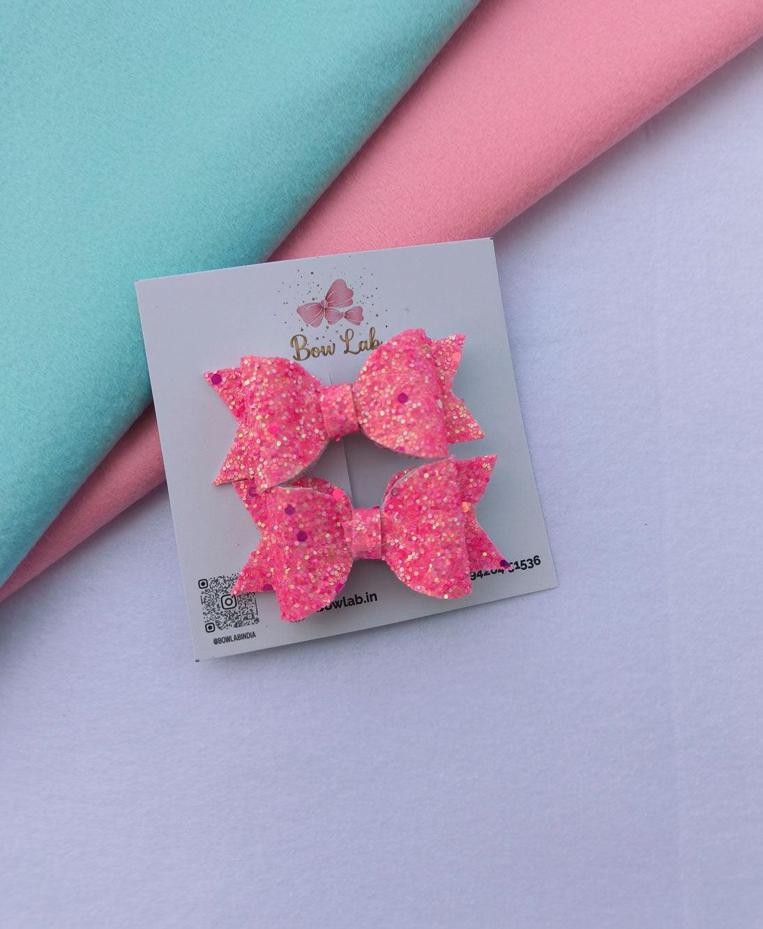 Pink Little Glitter Bow (pack of 2) Main image