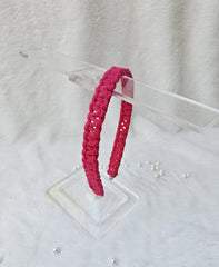 Vibrant Magenta Macrame Headband | Boho Chic Hair Accessory