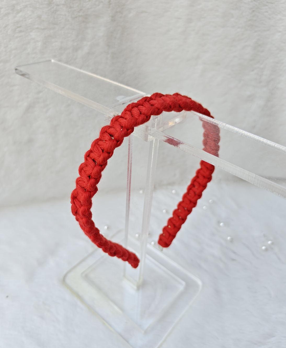 Boho Red Macrame Headband | Handmade Quirky Hair Accessory