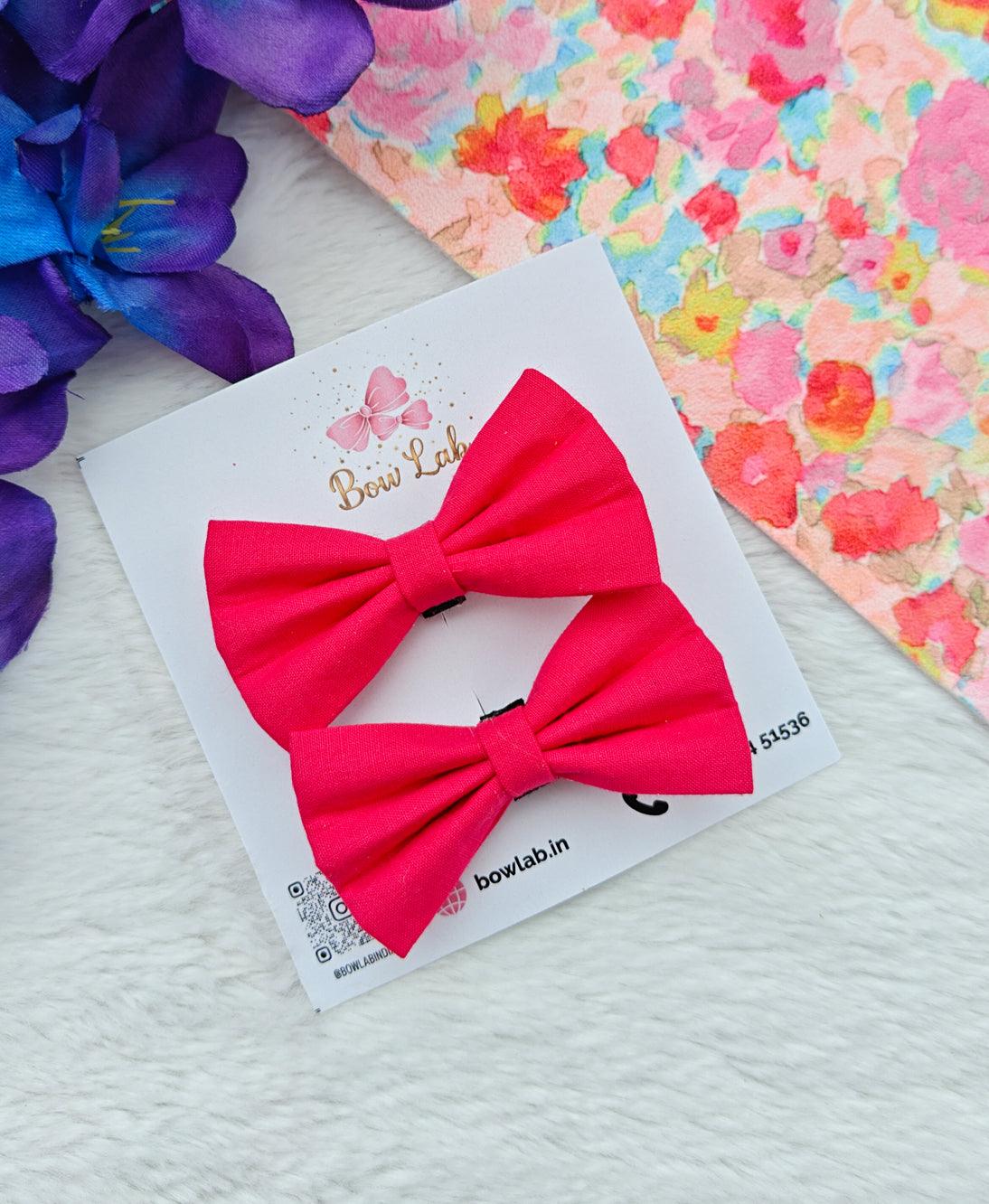 Elegant Magenta Bow Set - Chic Hair Accessories for Style