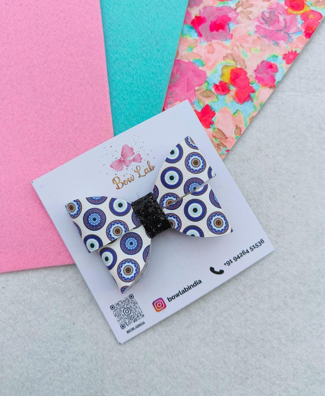 Kitty Evil Eye Leather Hair Bow Main image