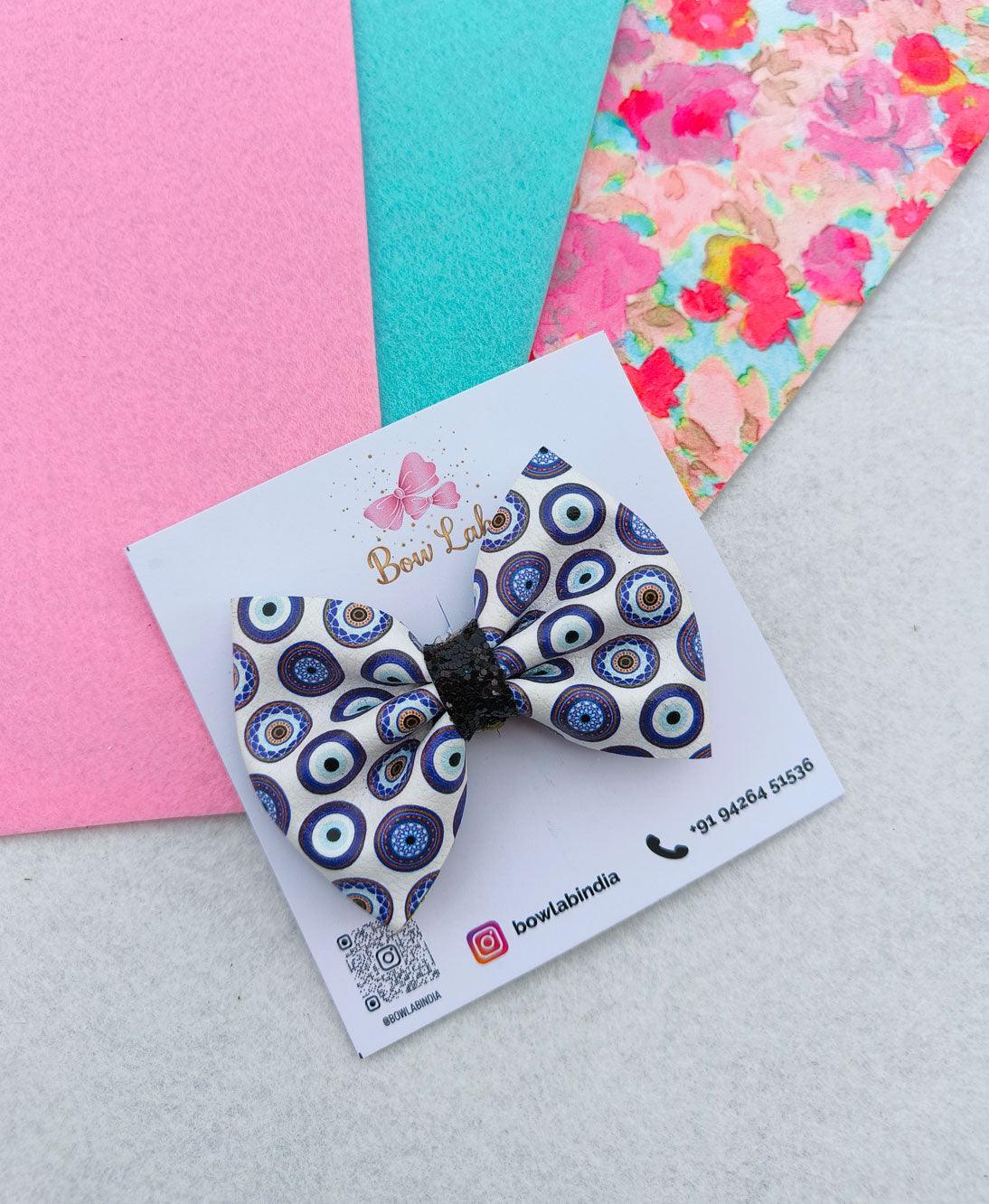 Evil Eye Leather Hair Bow Main image