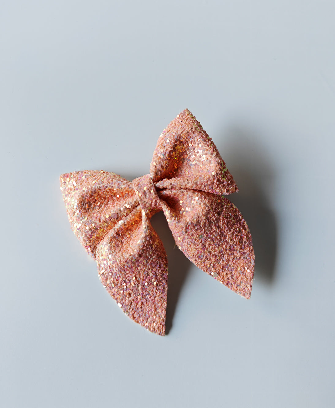 Peach Glitter Pigtail Bow Main image