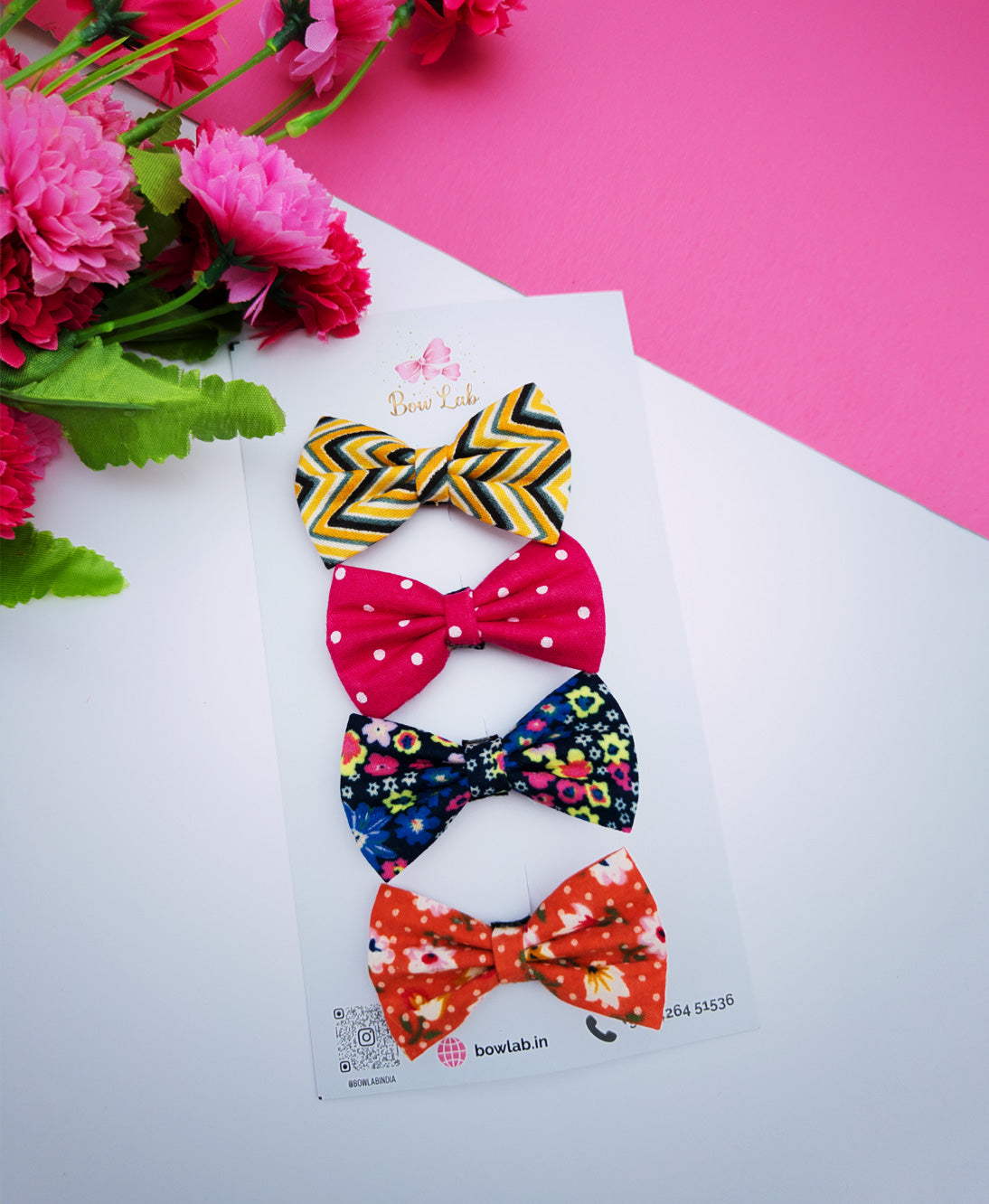 Patterned Mini Bows Set of 4 Main image