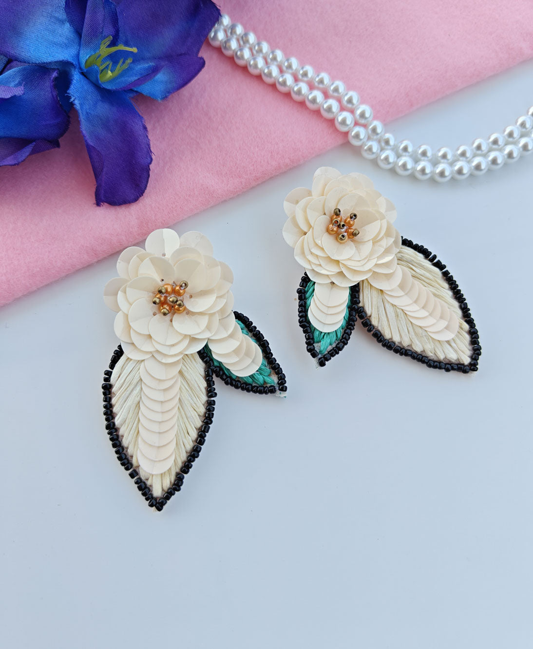 Peachy Flower Petal Earring