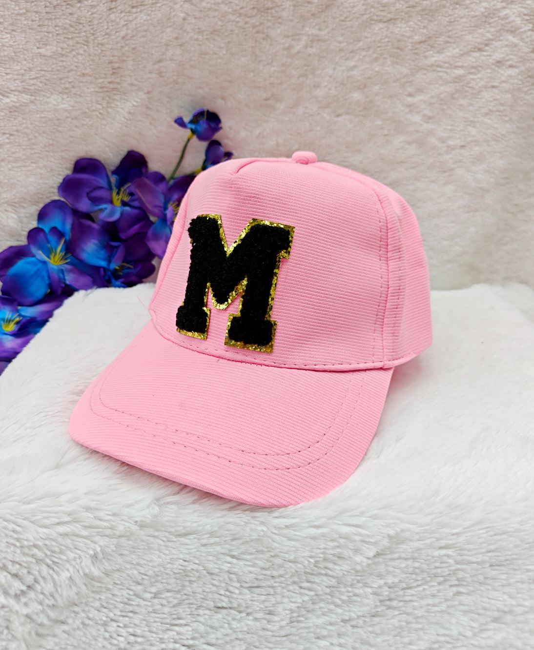 Pink Personalized Cap with Chenille Initials Main image