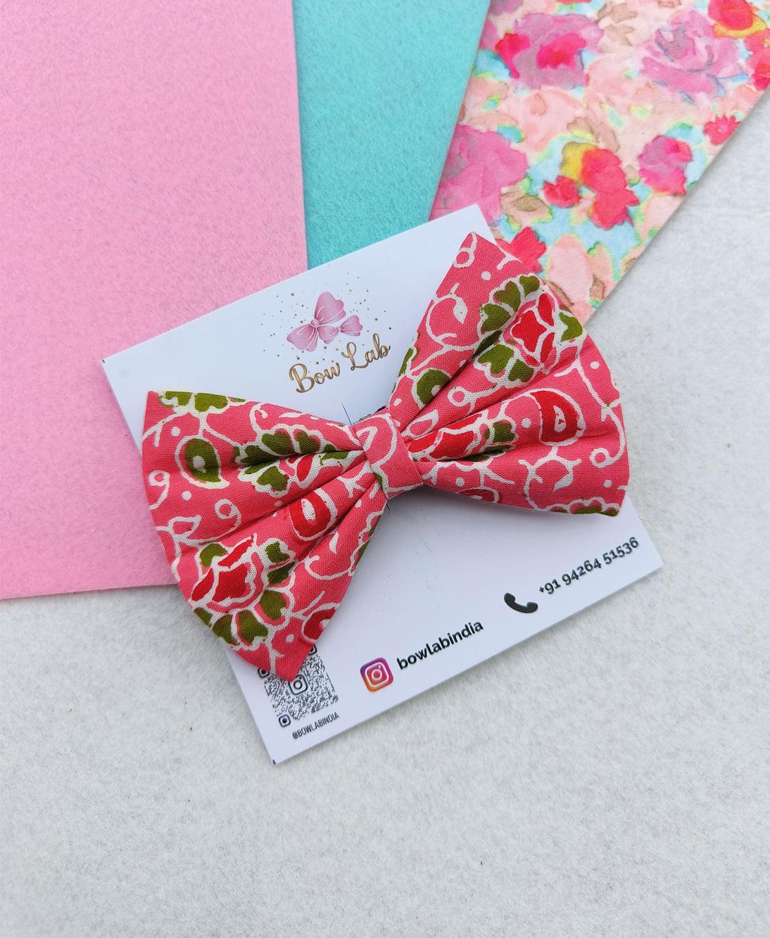 Olive - Peach 4 inch Bow Main image