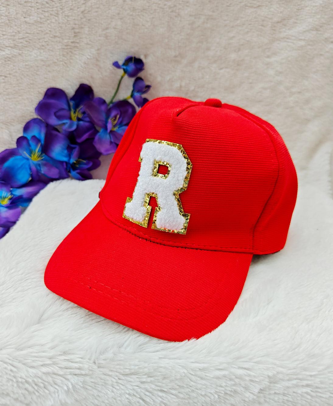 Bold Red Personalized Cap | Plush Chenille Letters | Custom Design