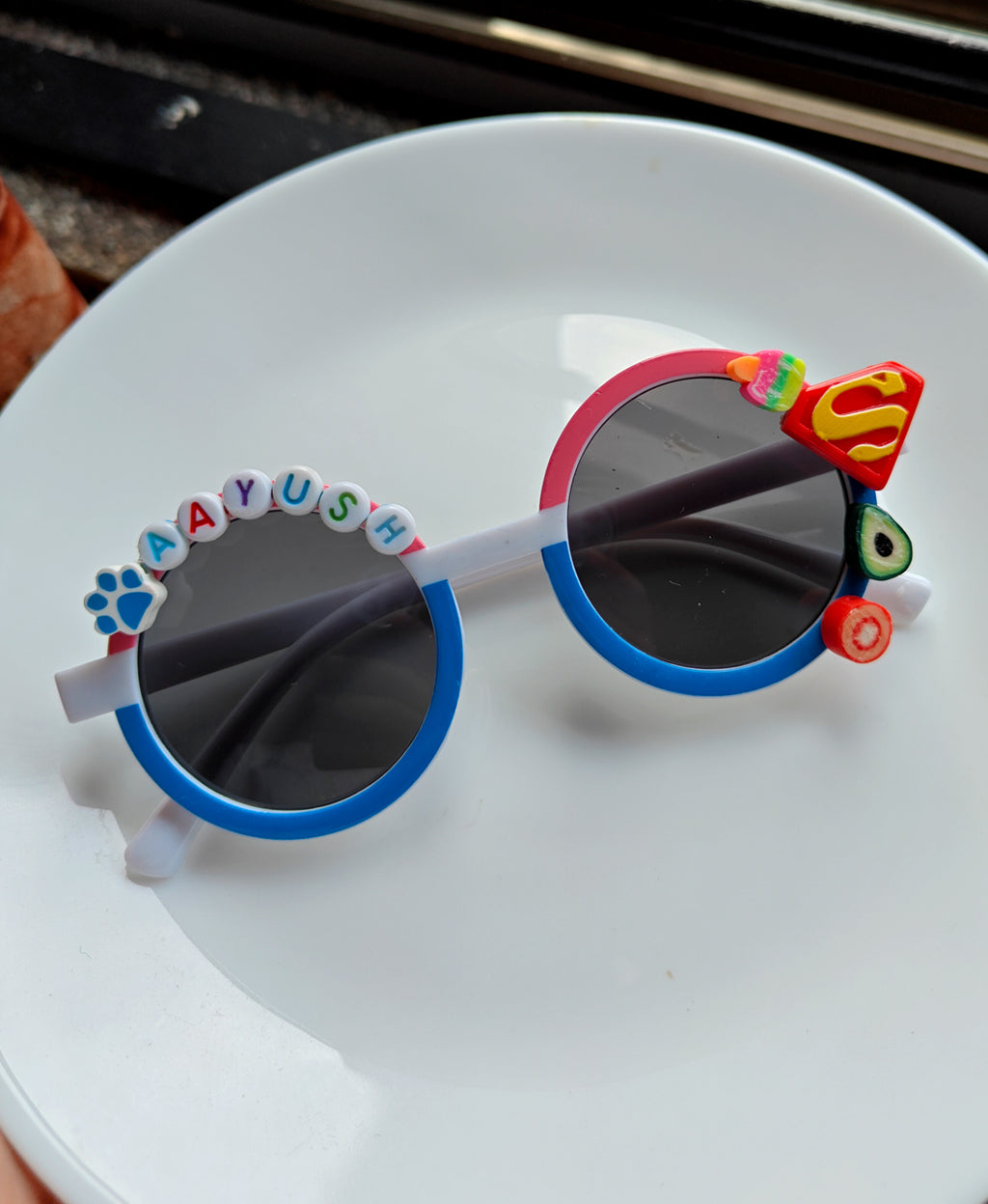 Round Custom Name Sunglasses for Boys