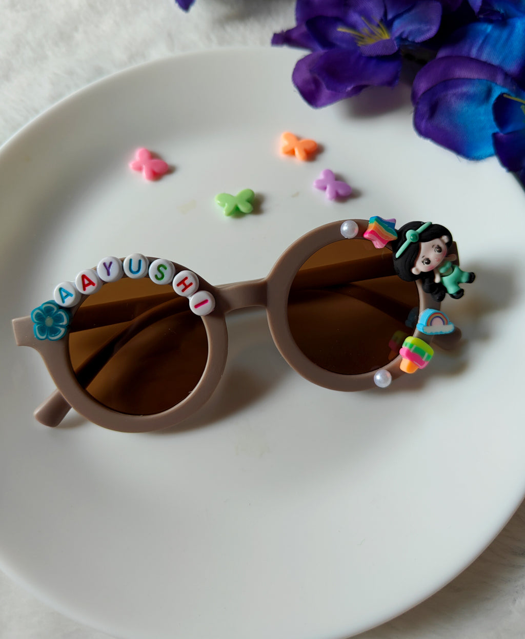 Matte Round Name Sunglass for Girls