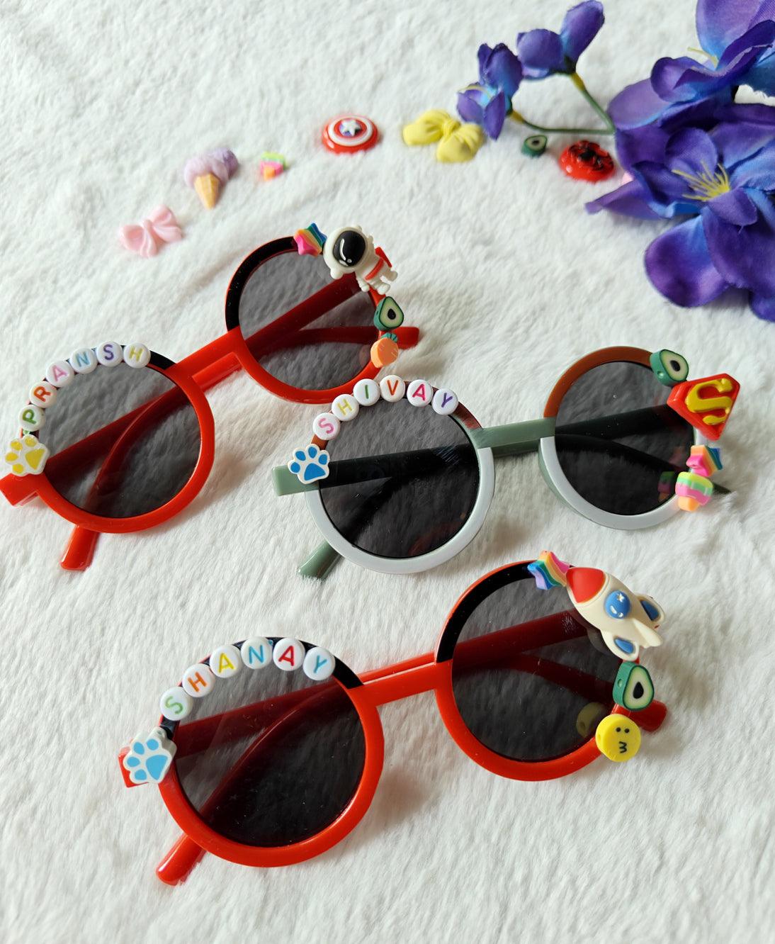 Round Custom Name Sunglasses for Boys