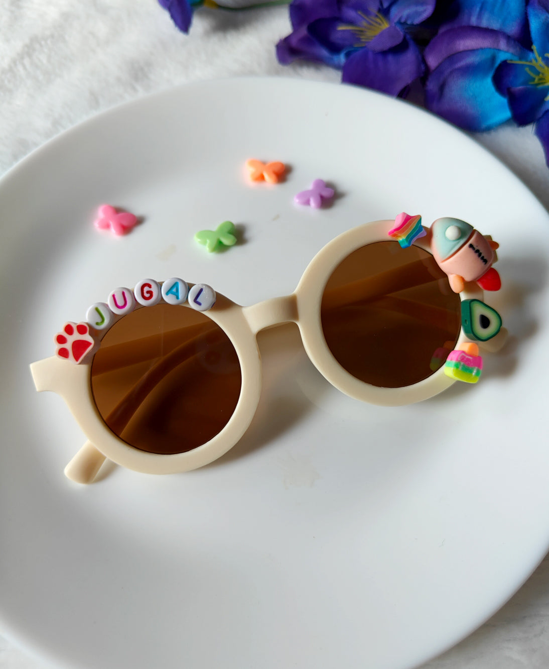 Matte Round Name Sunglass for Boys