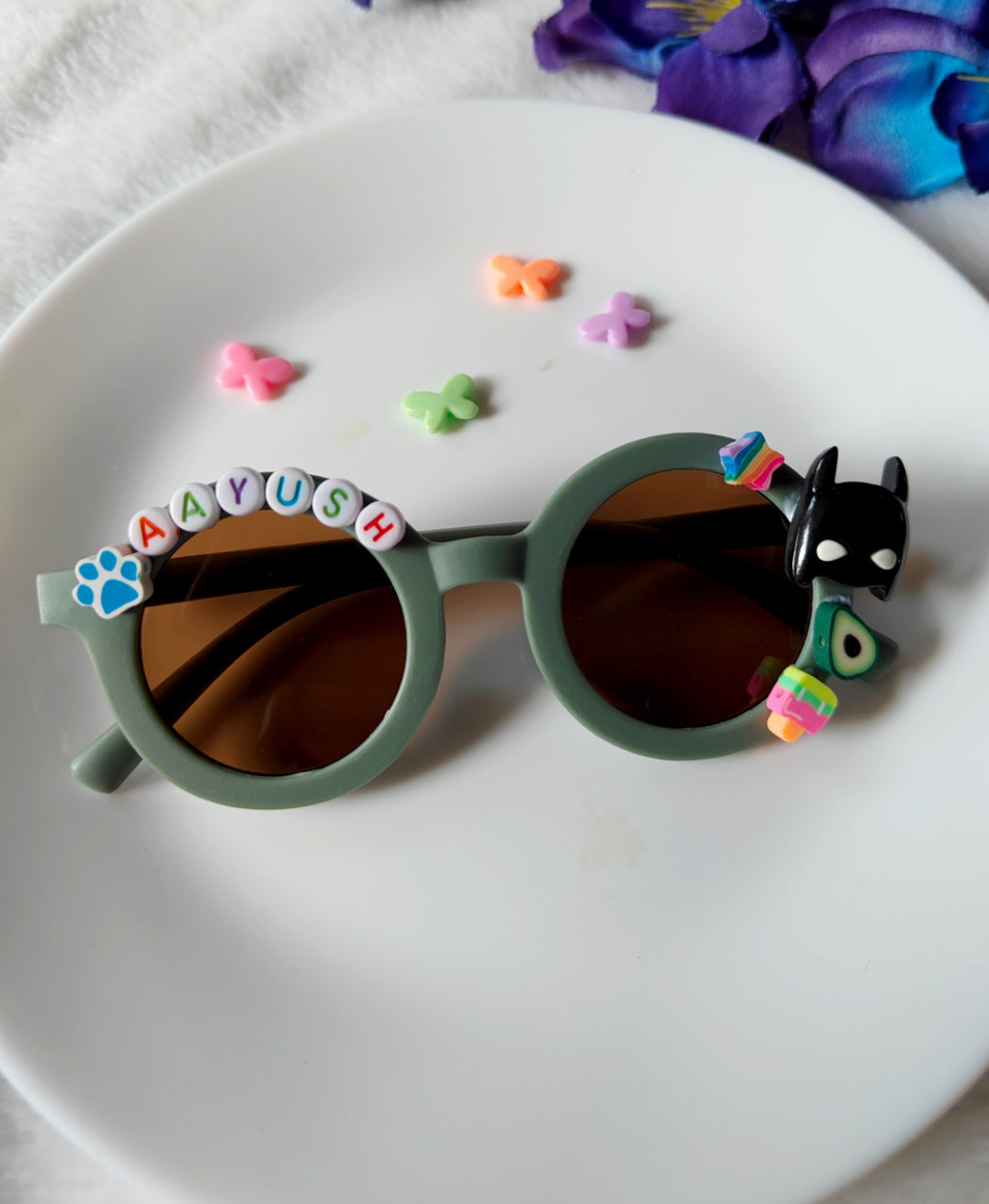 Matte Round Name Sunglass for Boys