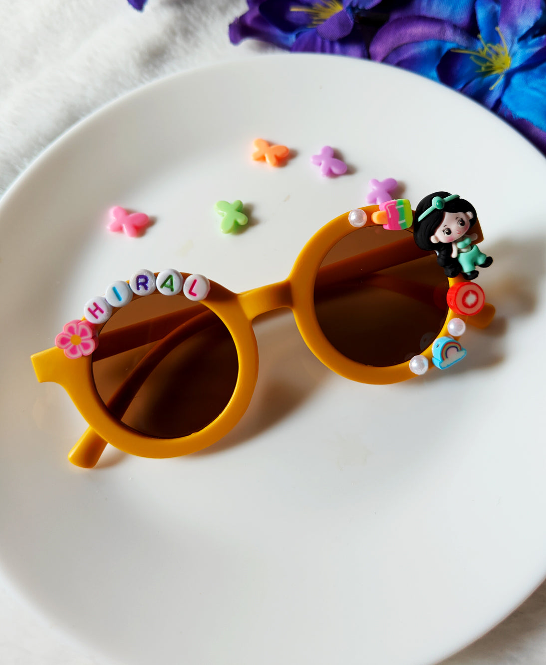 Matte Round Name Sunglass for Girls