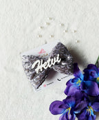 Sequin Name Bow