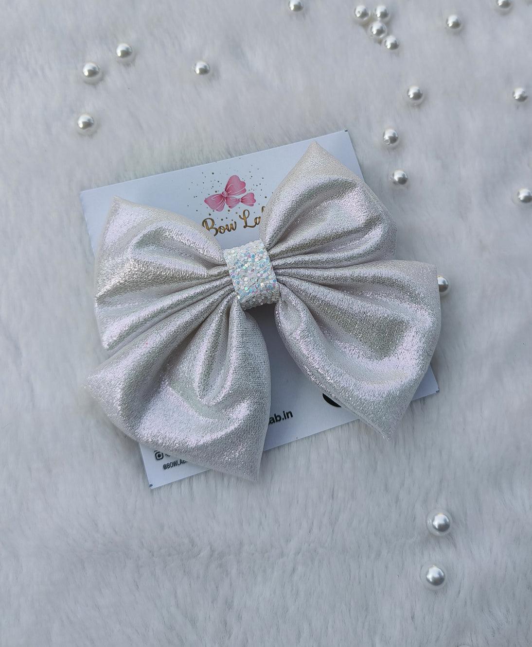 Sugar Plum Hair Bow - Silver Main image