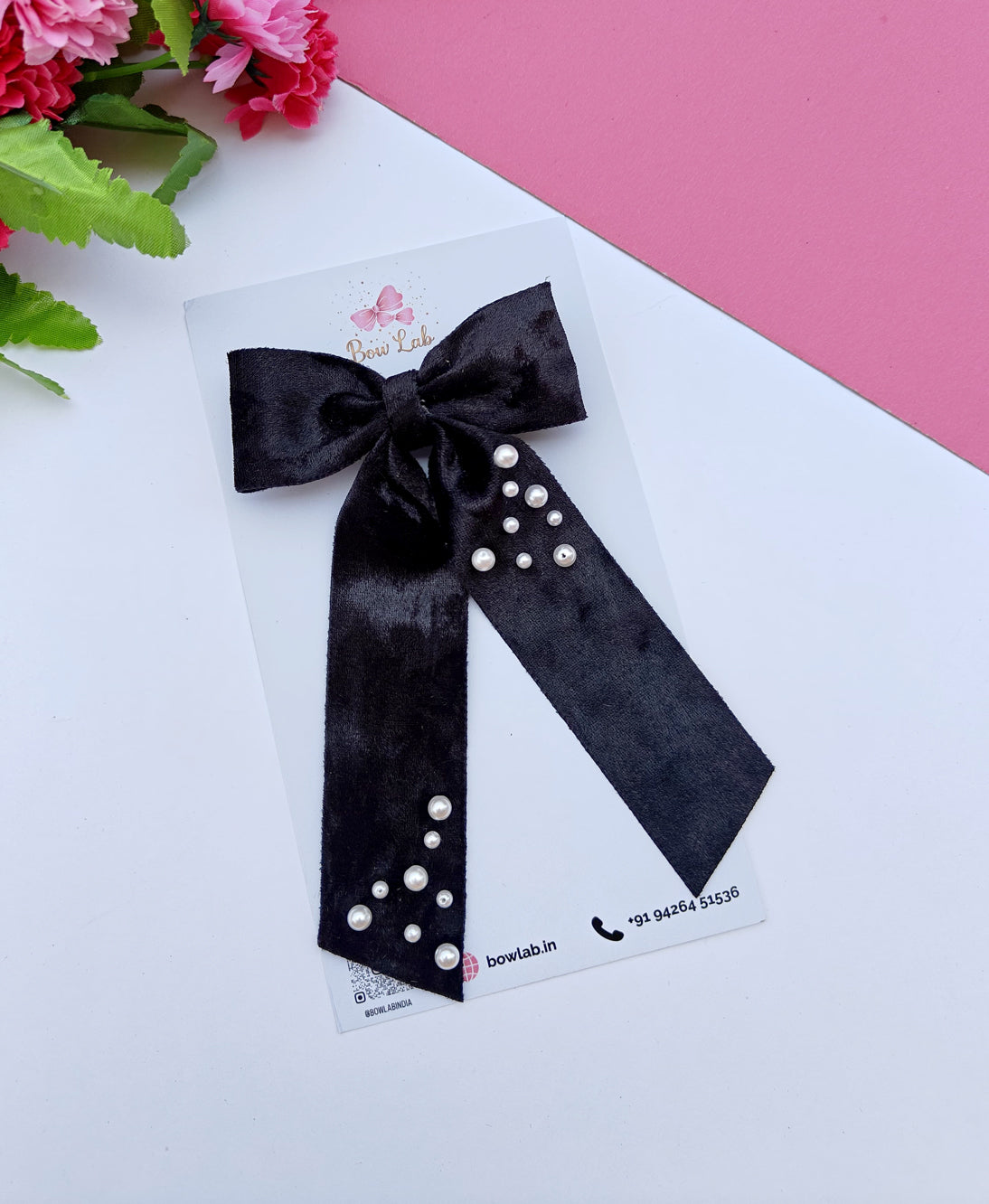 Pearl Velvet Bow Secondary image